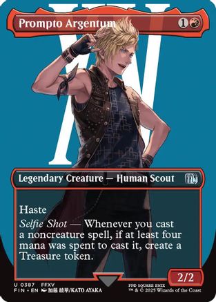 Prompto Argentum (Borderless) (FIN-387) - FINAL FANTASY Foil - Premium MTG Single from Wizards of the Coast - Just $0.08! Shop now at Game Crave Tournament Store