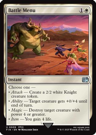 Battle Menu (FIN-009) - FINAL FANTASY - Premium MTG Single from Wizards of the Coast - Just $0.08! Shop now at Game Crave Tournament Store