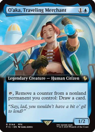 O'aka, Traveling Merchant (Extended Art) (FIC-144) - Commander: FINAL FANTASY Foil - Premium MTG Single from Wizards of the Coast - Just $3.12! Shop now at Game Crave Tournament Store