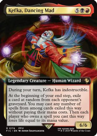 Kefka, Dancing Mad (Extended Art) (FIC-174) - Commander: FINAL FANTASY Foil - Premium MTG Single from Wizards of the Coast - Just $5.10! Shop now at Game Crave Tournament Store