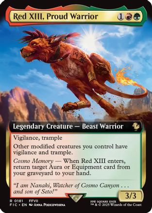 Red XIII, Proud Warrior (Extended Art) (FIC-181) - Commander: FINAL FANTASY - Premium MTG Single from Wizards of the Coast - Just $0.61! Shop now at Game Crave Tournament Store