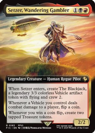 Setzer, Wandering Gambler (Extended Art) (FIC-183) - Commander: FINAL FANTASY - Premium MTG Single from Wizards of the Coast - Just $0.16! Shop now at Game Crave Tournament Store