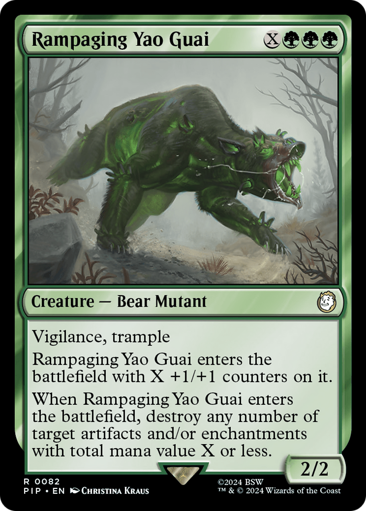 Rampaging Yao Guai (PIP-082) - Fallout Foil - Premium MTG Single from Wizards of the Coast - Just $4.30! Shop now at Game Crave Tournament Store