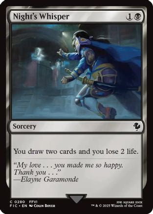 Night's Whisper (Surge Foil) (FIC-280) - Commander: FINAL FANTASY Foil - Premium MTG Single from Wizards of the Coast - Just $0.79! Shop now at Game Crave Tournament Store