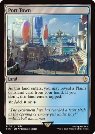 Port Town (Surge Foil) (FIC-412) - Commander: FINAL FANTASY Foil - Premium MTG Single from Wizards of the Coast - Just $0.17! Shop now at Game Crave Tournament Store