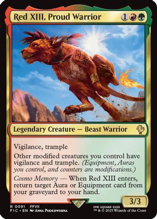 Red XIII, Proud Warrior (Surge Foil) (FIC-091) - Commander: FINAL FANTASY Foil - Premium MTG Single from Wizards of the Coast - Just $2.38! Shop now at Game Crave Tournament Store