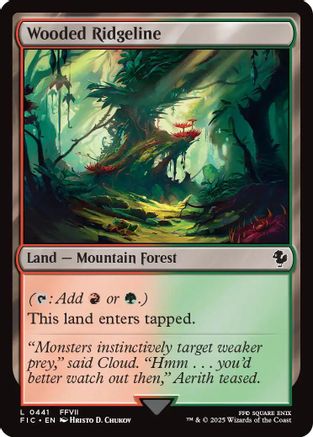 Wooded Ridgeline (Surge Foil) (FIC-441) - Commander: FINAL FANTASY Foil - Premium MTG Single from Wizards of the Coast - Just $0.18! Shop now at Game Crave Tournament Store