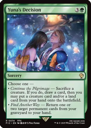Yuna's Decision (Surge Foil) (FIC-074) - Commander: FINAL FANTASY Foil - Premium MTG Single from Wizards of the Coast - Just $2.62! Shop now at Game Crave Tournament Store