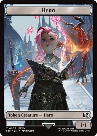 Hero (0005) // Wizard (0015) Double-Sided Token (FIN-5 // 15) - FINAL FANTASY - Premium MTG Single from Wizards of the Coast - Just $0.05! Shop now at Game Crave Tournament Store