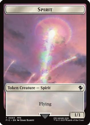 Spirit // Hero (0027) Double-Sided Token (Surge Foil) (FIC-3 // 27) - Commander: FINAL FANTASY Foil - Premium MTG Single from Wizards of the Coast - Just $0.94! Shop now at Game Crave Tournament Store