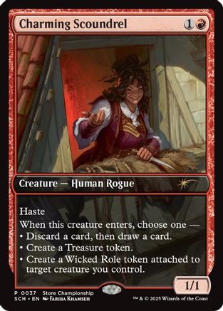 Charming Scoundrel (GAME-037) - Game Day & Store Championship Promos Foil - Premium MTG Single from Wizards of the Coast - Just $0! Shop now at Game Crave Tournament Store