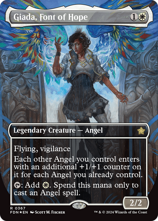 Giada, Font of Hope (FDN-367) - Foundations (Borderless) Foil - Premium MTG Single from Wizards of the Coast - Just $68.63! Shop now at Game Crave Tournament Store