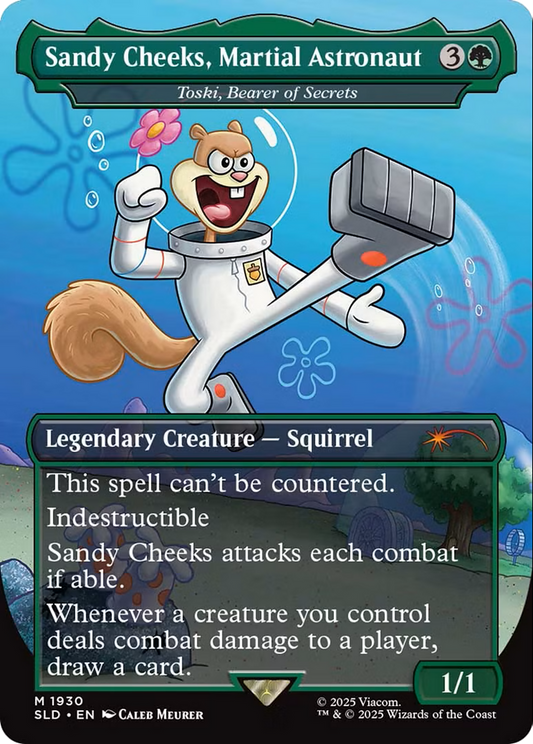 Toski, Bearer of Secrets (SLD-1930) - Secret Lair Drop / Sandy Cheeks, Martial Astronaut (Borderless) Foil