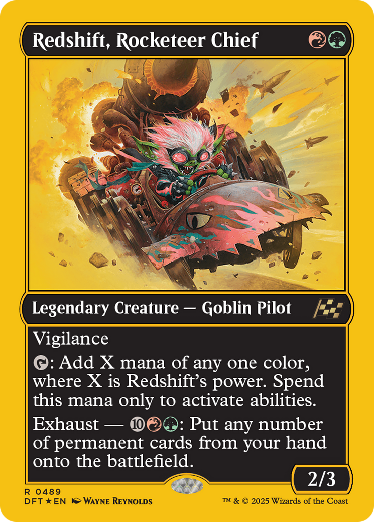 Redshift, Rocketeer Chief (First-Place Foil) (DFT-489) - Aetherdrift Foil - Premium MTG Single from Wizards of the Coast - Just $0.73! Shop now at Game Crave Tournament Store