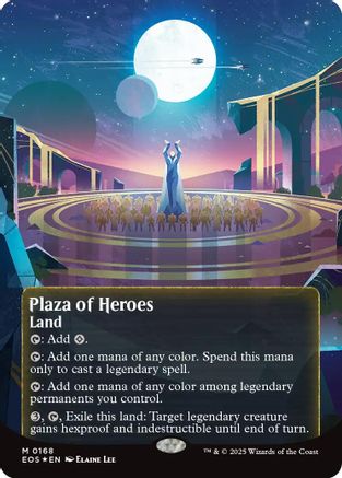 Plaza of Heroes (0168) (Borderless) (Galaxy Foil) (EOS-168) - Edge of Eternities: Stellar Sights Foil