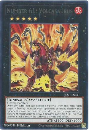 Number 61: Volcasaurus (JUSH-EN043) - Justice Hunters 1st Edition