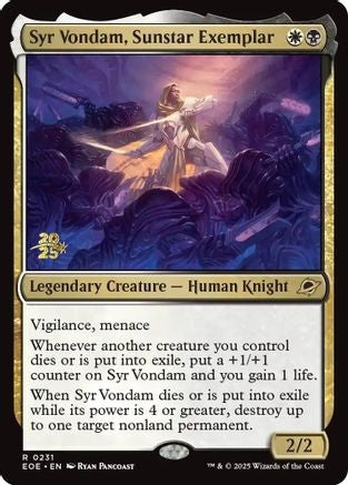 Syr Vondam, Sunstar Exemplar (PRE-231) - Prerelease Cards Foil