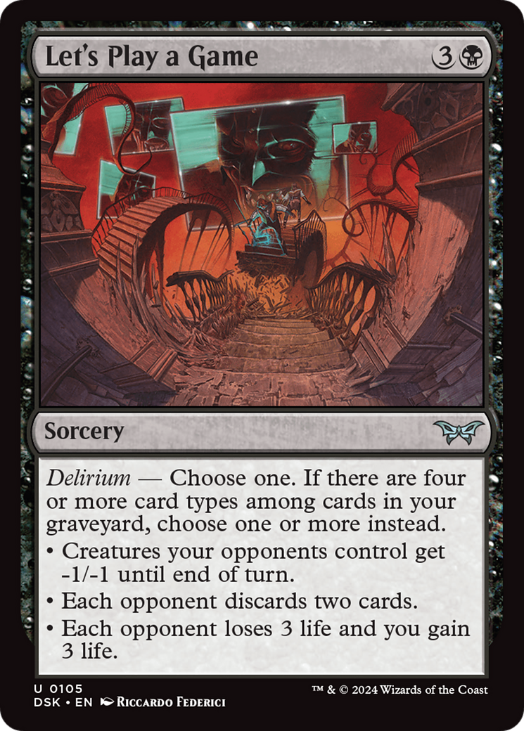 Let's Play a Game (DSK-105) - Duskmourn: House of Horror - Premium MTG Single from Wizards of the Coast - Just $0.25! Shop now at Game Crave Tournament Store