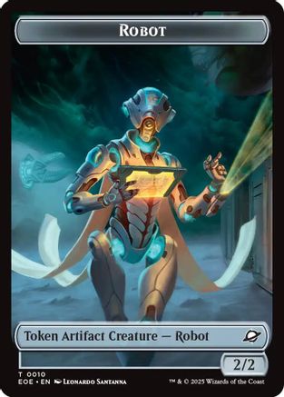 Robot // Emblem - Tezzeret, Cruel Captain Double-Sided Token (EOE-10 // 11) - Edge of Eternities Foil