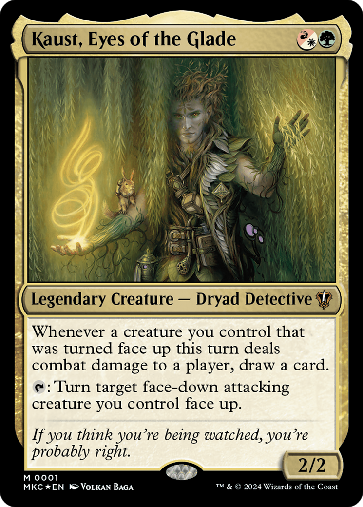 Kaust, Eyes of the Glade (MKC-001) - Murders at Karlov Manor Commander Foil - Premium MTG Single from Wizards of the Coast - Just $0.25! Shop now at Game Crave Tournament Store