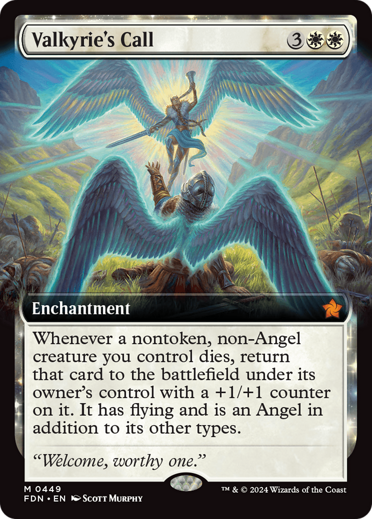 Valkyrie's Call (FDN-449) - Foundations: (Extended Art) - Premium MTG Single from Wizards of the Coast - Just $1.87! Shop now at Game Crave Tournament Store