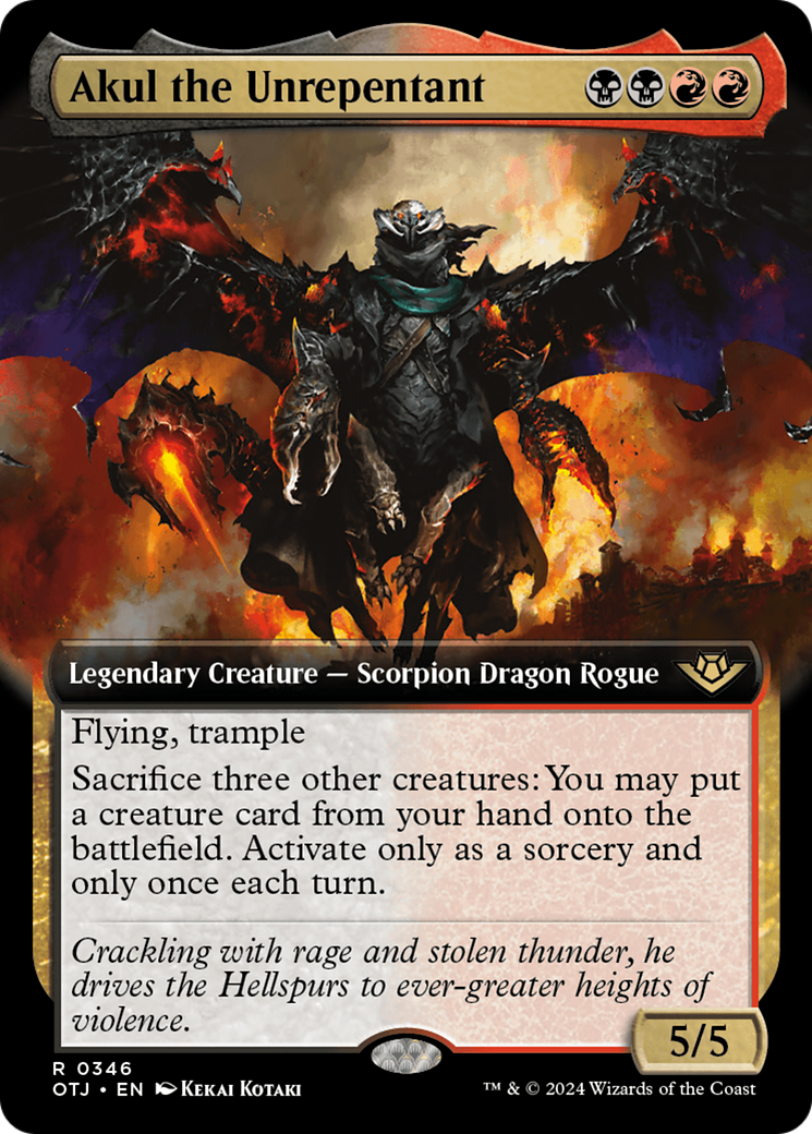 Akul the Unrepentant (OTJ-346) - Outlaws of Thunder Junction: (Extended Art) Foil - Premium MTG Single from Wizards of the Coast - Just $0.70! Shop now at Game Crave Tournament Store
