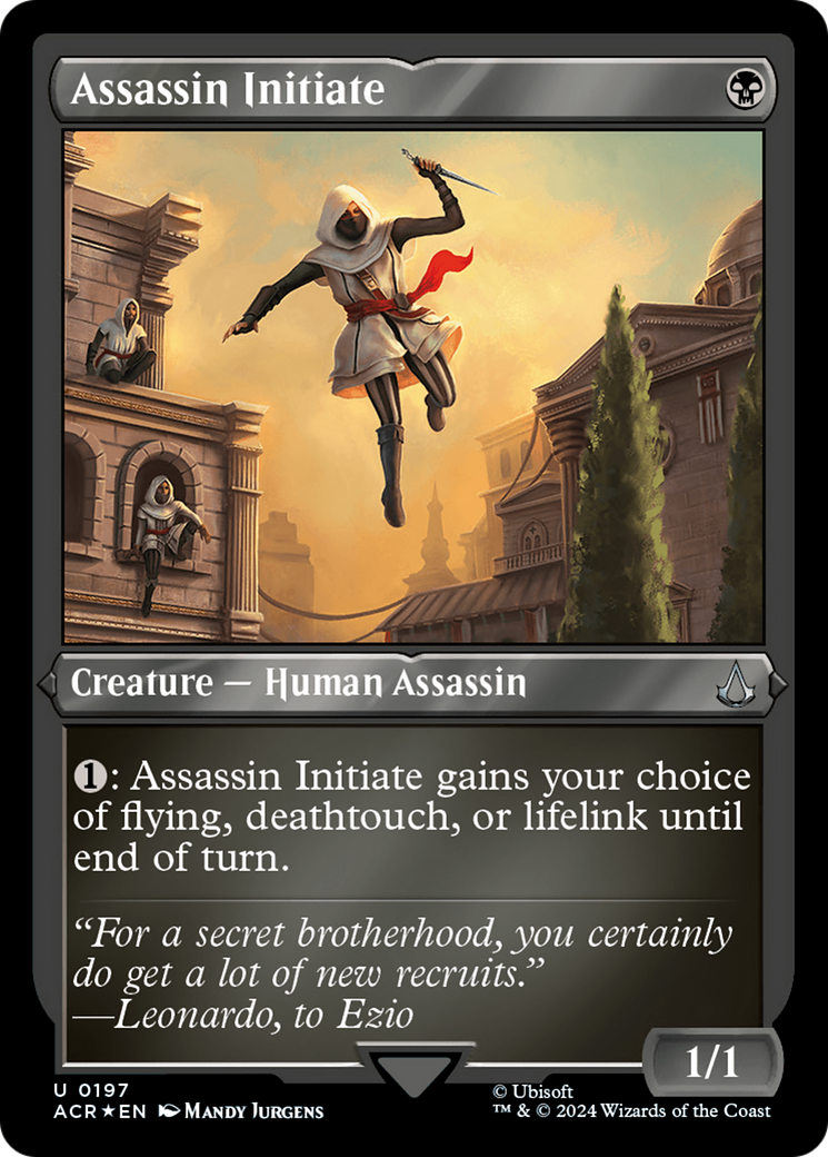 Assassin Initiate (ACR-197) - Assassin's Creed Etched Foil - Premium MTG Single from Wizards of the Coast - Just $0.88! Shop now at Game Crave Tournament Store