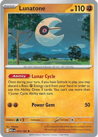 Lunatone 74 - ME01 Mega Evolution Reverse Holofoil