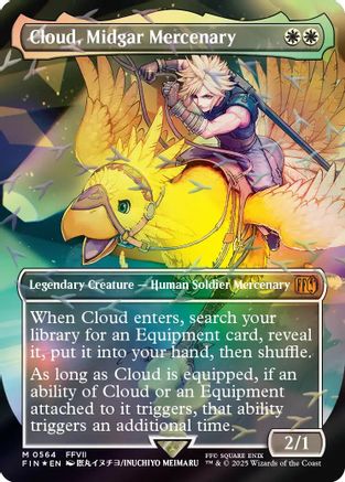 Cloud, Midgar Mercenary (Borderless) (Chocobo Track Foil) (FIN-564) - FINAL FANTASY Foil