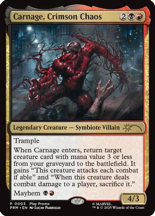Carnage, Crimson Chaos (PLAY-003) - Play Promos Foil