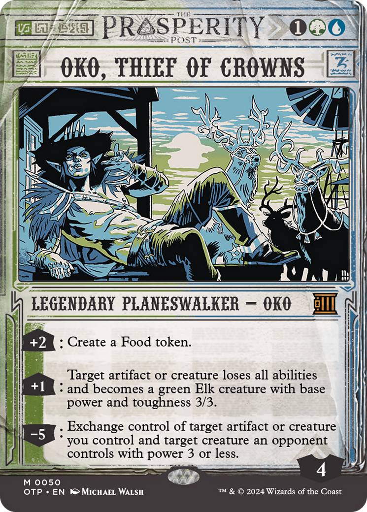 Oko, Thief of Crowns (OTP-050) - Breaking News: (Showcase) (Borderless) - Premium MTG Single from Wizards of the Coast - Just $2.81! Shop now at Game Crave Tournament Store