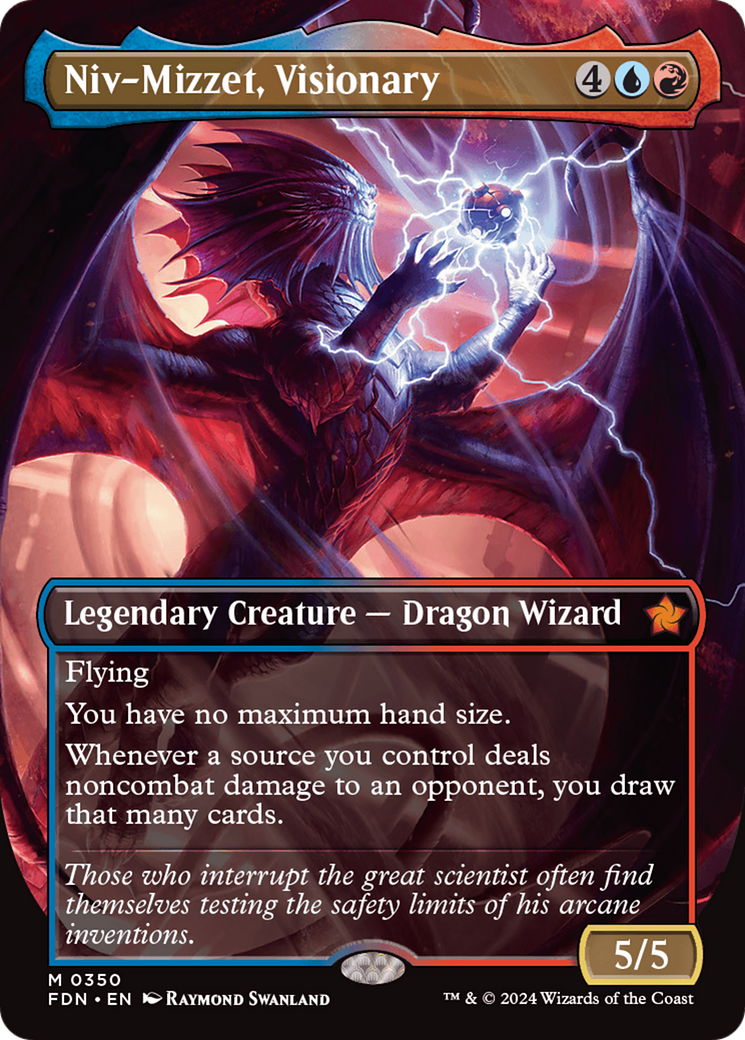Niv-Mizzet, Visionary (FDN-350) - Foundations (Borderless) Foil - Premium MTG Single from Wizards of the Coast - Just $20.50! Shop now at Game Crave Tournament Store