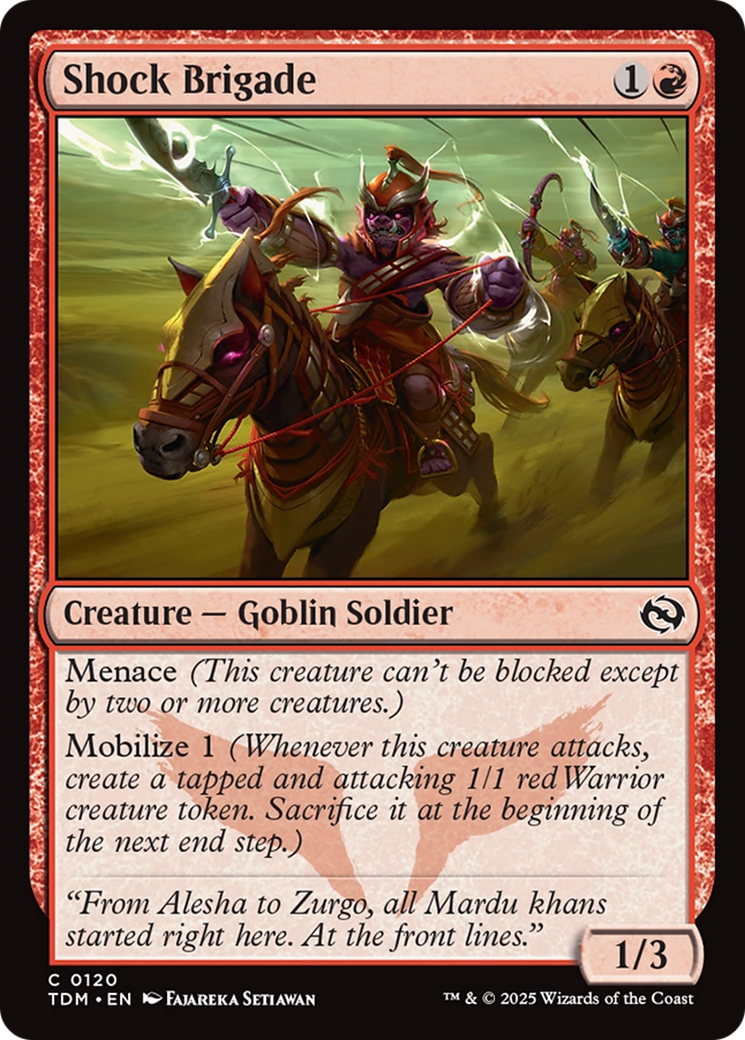 Shock Brigade (TDM-120) - Tarkir: Dragonstorm - Premium MTG Single from Wizards of the Coast - Just $0.08! Shop now at Game Crave Tournament Store