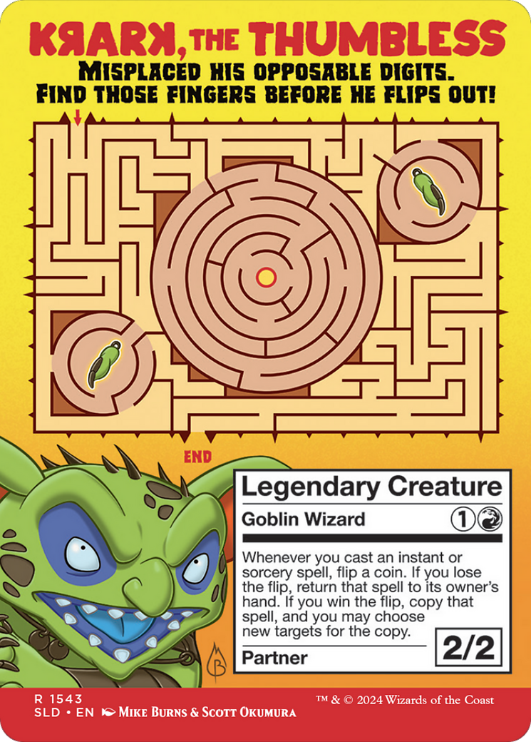 Krark, the Thumbless // Krark, the Thumbless (SLD-1543) - Secret Lair Drop Foil - Premium MTG Single from Wizards of the Coast - Just $7.55! Shop now at Game Crave Tournament Store