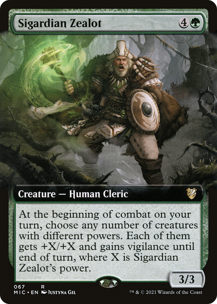 Sigardian Zealot (MIC-067) - Midnight Hunt Commander: (Extended Art) - Premium MTG Single from Wizards of the Coast - Just $0.08! Shop now at Game Crave Tournament Store