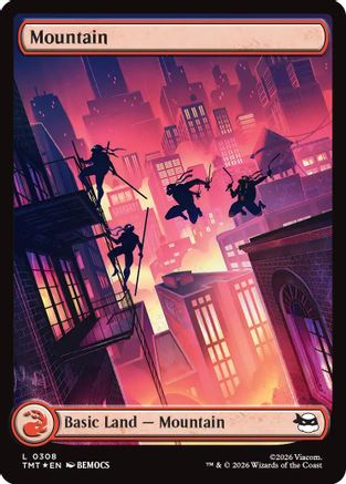 Mountain (0308) (Surge Foil) (TMT-308) - Teenage Mutant Ninja Turtles Foil