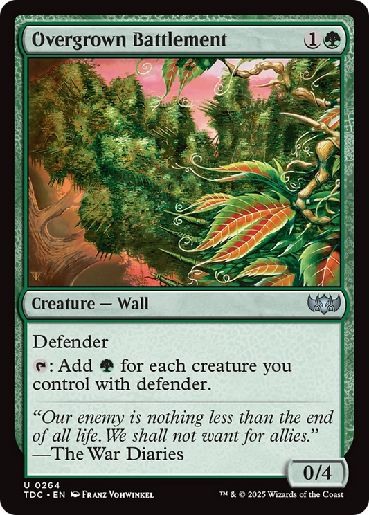 Overgrown Battlement (TDC-264) - Tarkir: Dragonstorm Commander - Premium MTG Single from Wizards of the Coast - Just $0.08! Shop now at Game Crave Tournament Store