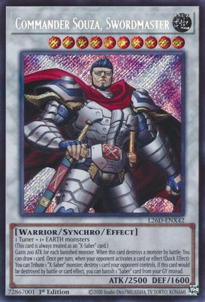 Commander Souza, Swordmaster (Secret Rare) (L26D-ENX42) - Legendary Modern Decks 2026 1st Edition