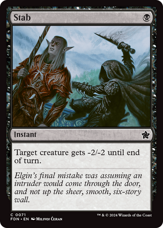 Stab (FDN-071) - Foundations - Premium MTG Single from Wizards of the Coast - Just $0.25! Shop now at Game Crave Tournament Store