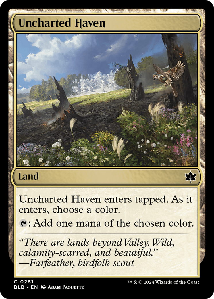 Uncharted Haven (BLB-261) - Bloomburrow - Premium MTG Single from Wizards of the Coast - Just $0.25! Shop now at Game Crave Tournament Store
