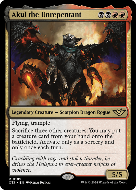 Akul the Unrepentant (OTJ-189) - Outlaws of Thunder Junction - Premium MTG Single from Wizards of the Coast - Just $0.25! Shop now at Game Crave Tournament Store