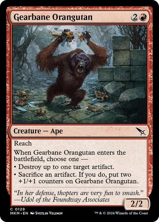 Gearbane Orangutan (MKM-129) - Murders at Karlov Manor - Premium MTG Single from Wizards of the Coast - Just $0.26! Shop now at Game Crave Tournament Store