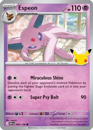 Espeon 69 - ME 30th Celebration Holofoil