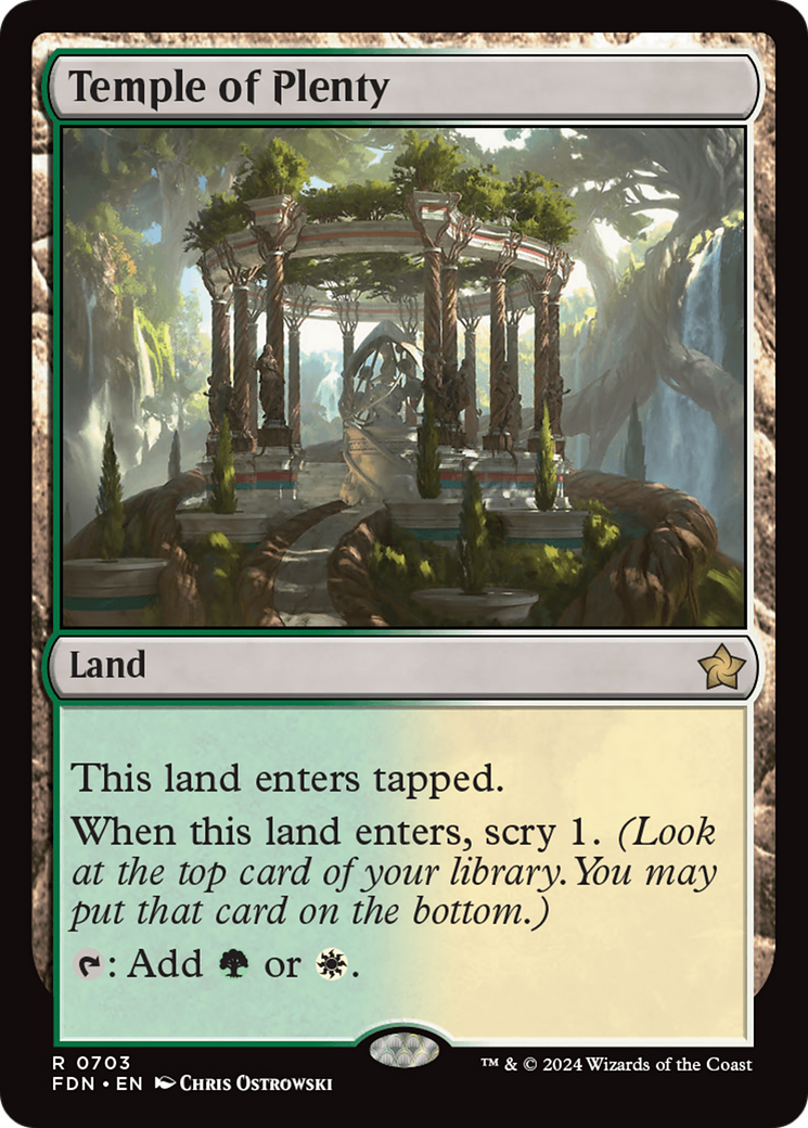 Temple of Plenty (FDN-703) - Foundations - Premium MTG Single from Wizards of the Coast - Just $0.25! Shop now at Game Crave Tournament Store