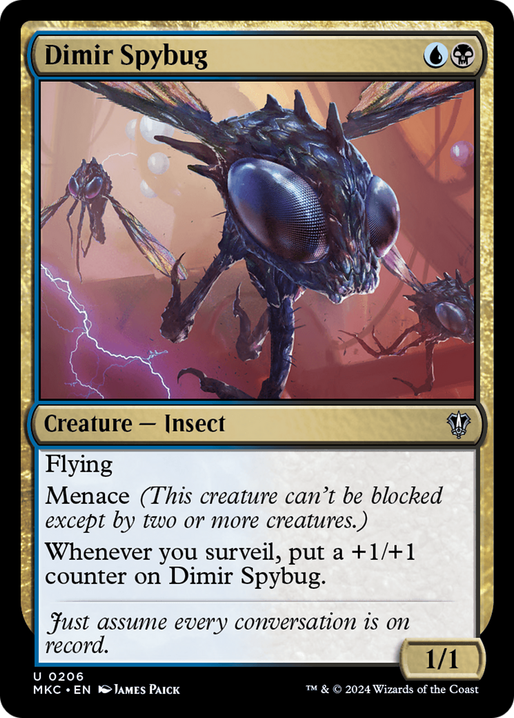 Dimir Spybug (MKC-206) - Murders at Karlov Manor Commander - Premium MTG Single from Wizards of the Coast - Just $0.25! Shop now at Game Crave Tournament Store