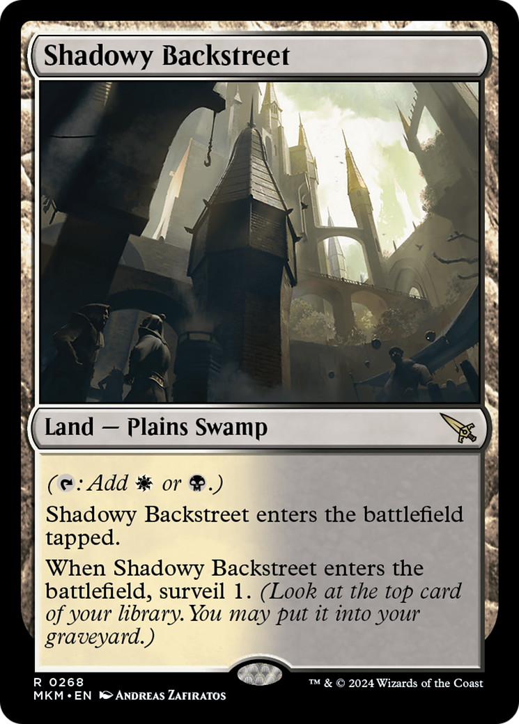 Shadowy Backstreet (MKM-268) - Murders at Karlov Manor - Premium MTG Single from Wizards of the Coast - Just $11.21! Shop now at Game Crave Tournament Store