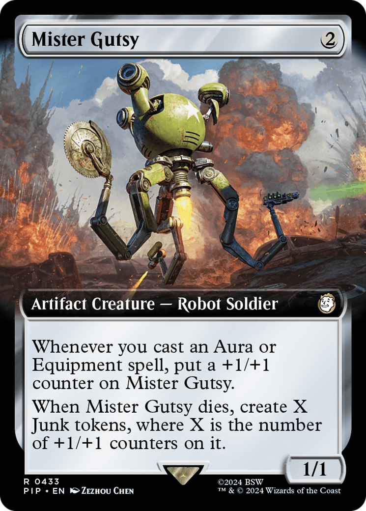 Mister Gutsy (PIP-433) - Fallout: (Extended Art) Foil - Premium MTG Single from Wizards of the Coast - Just $0.41! Shop now at Game Crave Tournament Store