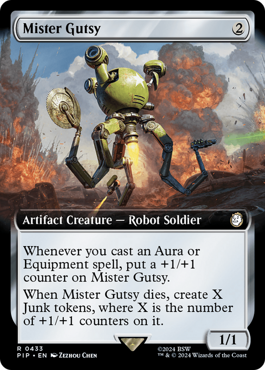 Mister Gutsy (PIP-433) - Fallout: (Extended Art) Foil - Premium MTG Single from Wizards of the Coast - Just $0.41! Shop now at Game Crave Tournament Store