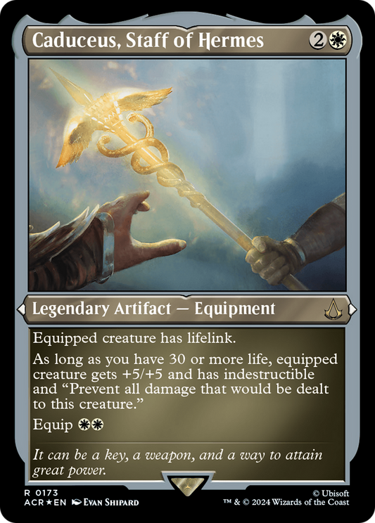 Caduceus, Staff of Hermes (ACR-173) - Assassin's Creed Etched Foil - Premium MTG Single from Wizards of the Coast - Just $4.68! Shop now at Game Crave Tournament Store