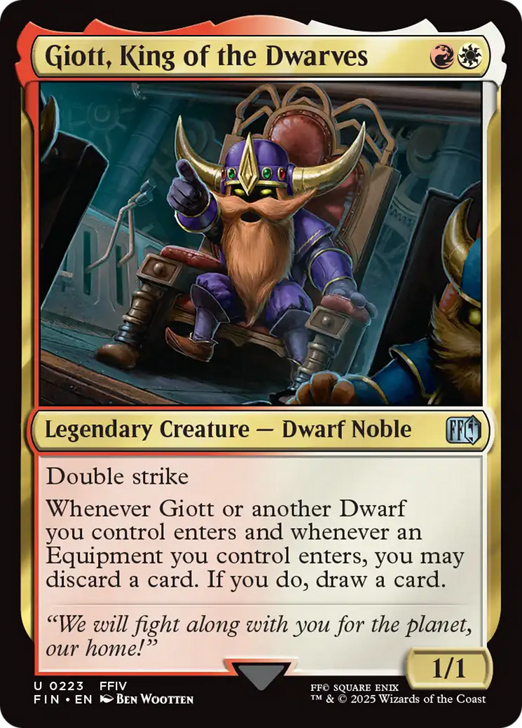 Giott, King of the Dwarves (FIN-223) - FINAL FANTASY Foil - Premium MTG Single from Wizards of the Coast - Just $0.09! Shop now at Game Crave Tournament Store